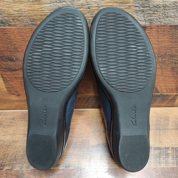 Clarks Women's Everlay  Monk Strap Comfort Black Leather Loafers Shoes Size 8 - Picture 8 of 8